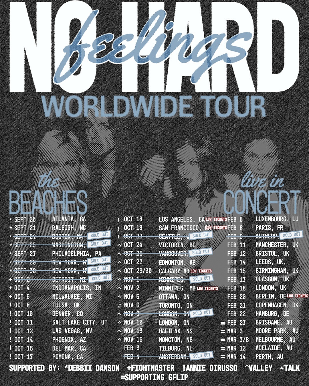 The Beaches No Hard Feelings Tour Poster 2026